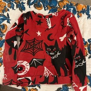 Nooworks Red and Black Patterned Top